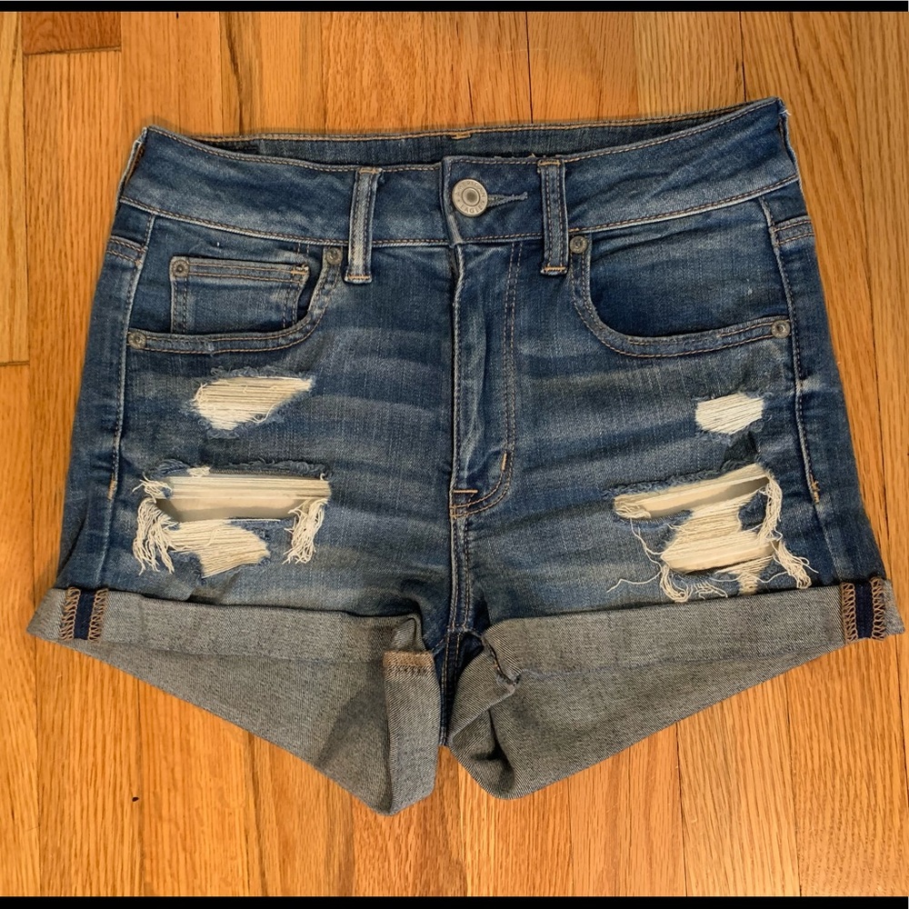 AMERICAN EAGLE high rise shortie shorts